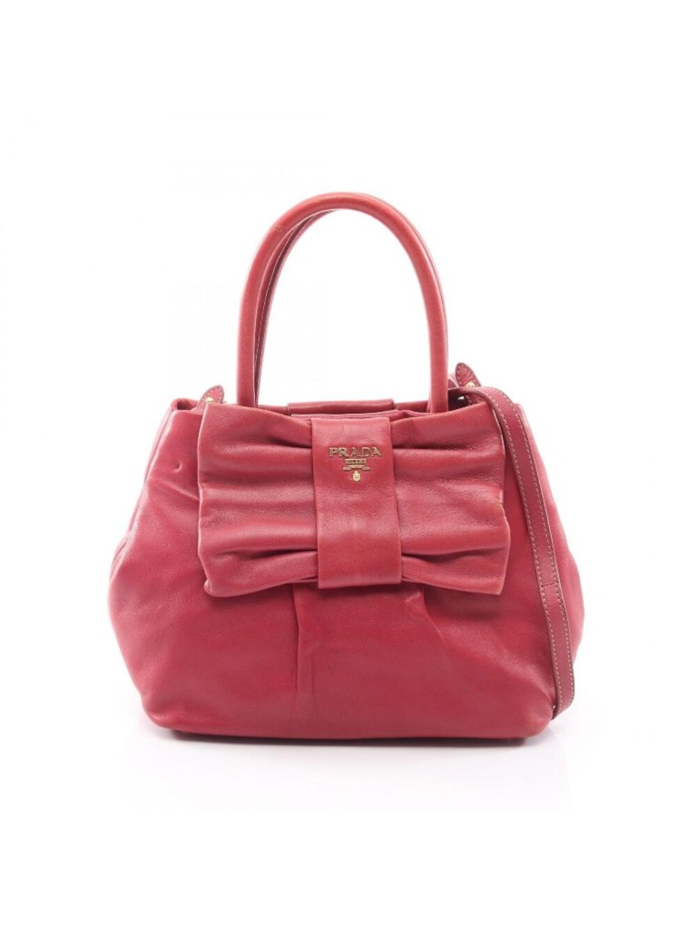 Prada Handbag Nappa Fiocco 2-Way Pink Leather Ribbon Shoulder